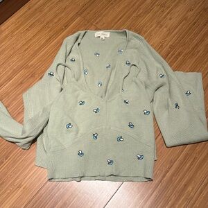 PacSun La Hearts Green mushroom Sweater set